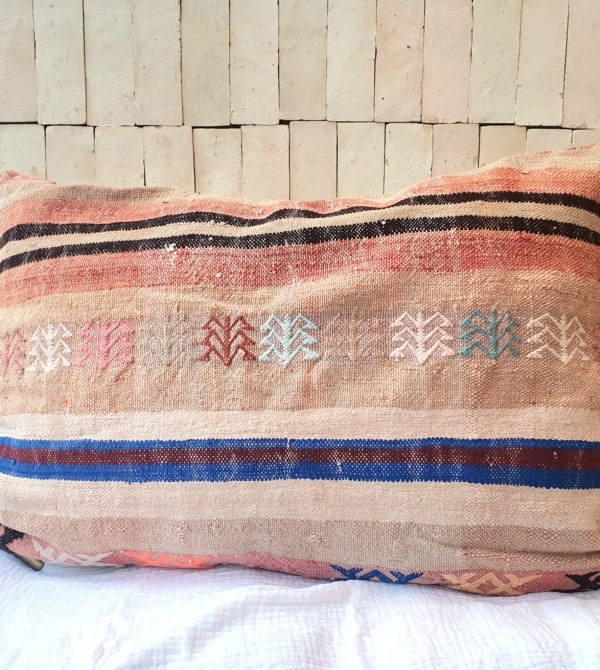 Coussin Berbère Marocain vintage coloré fait main