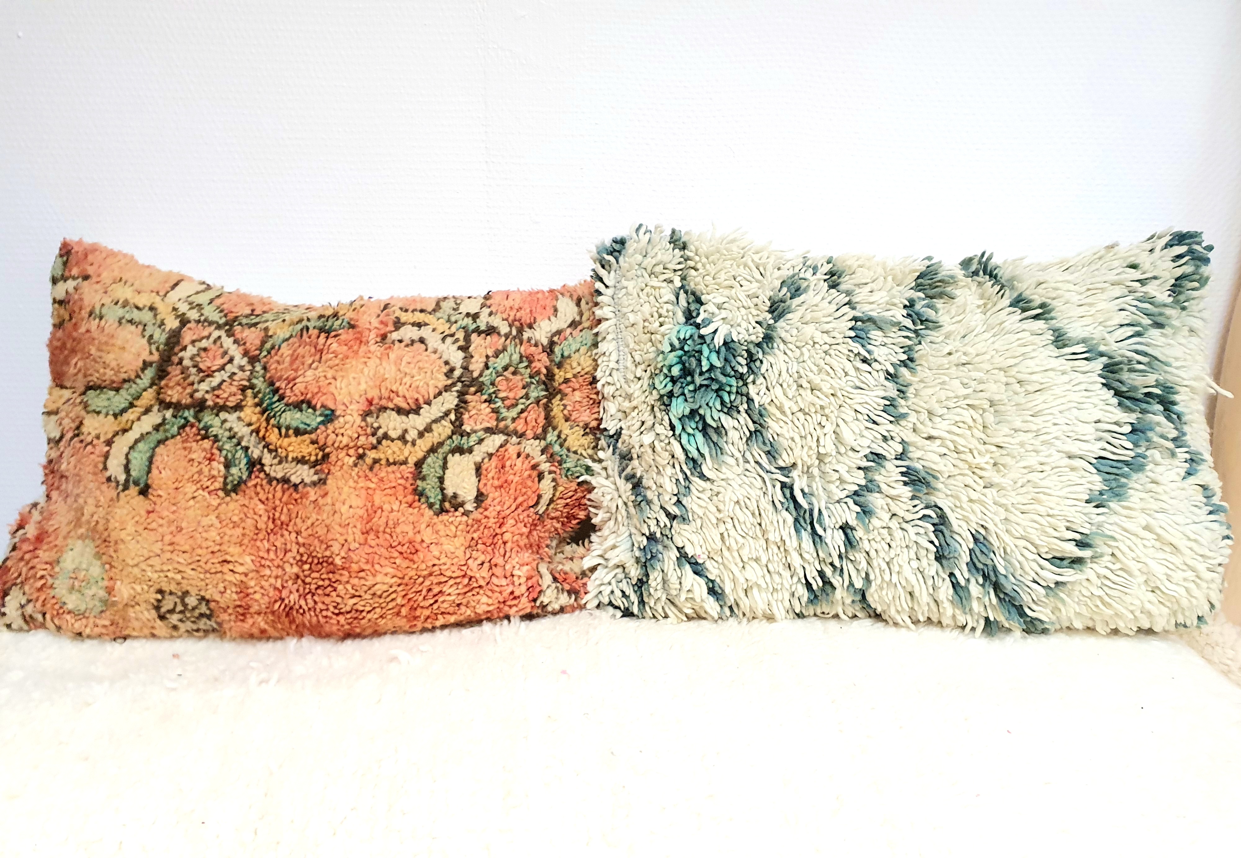 Coussins en pure laine cousus main à partir de tapis vintage