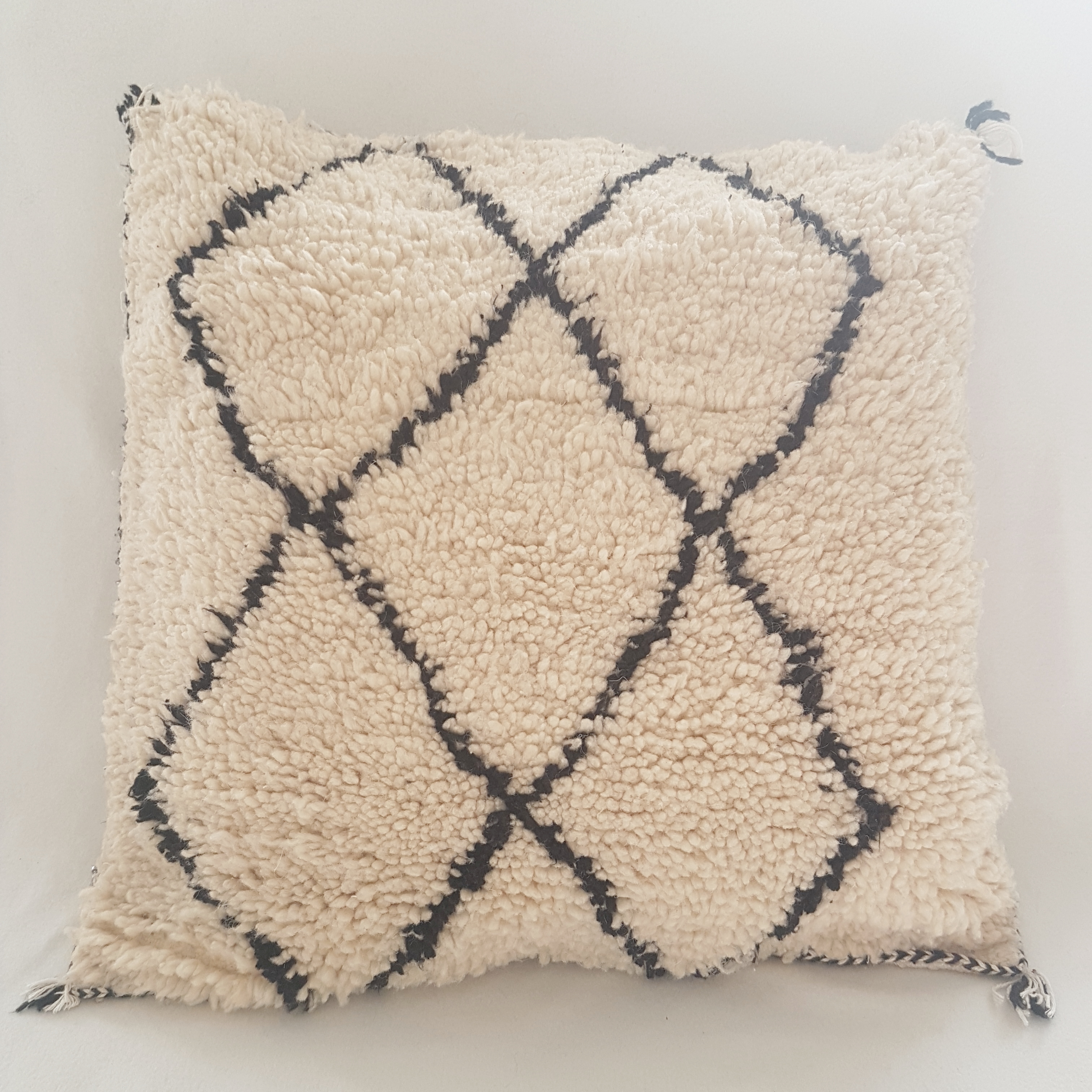 black and white moroccan pillow