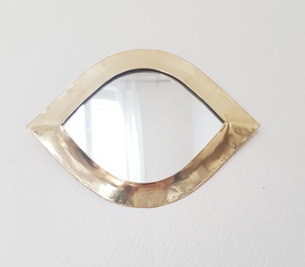 Mini Miroir doré marocain en forme d'oeil