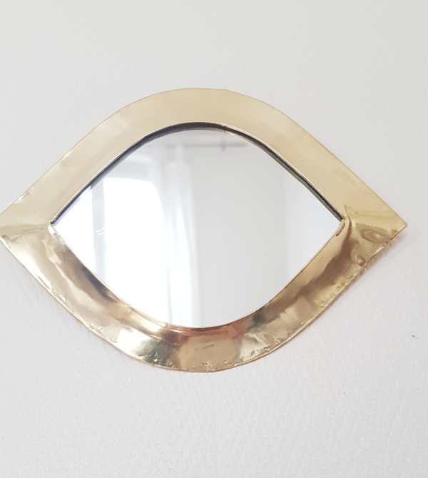 Mini Miroir doré marocain en forme d'oeil