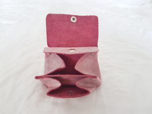 Porte Monnaie rose en cuir