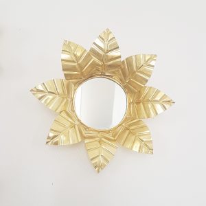 Miroir doré fait main au Maroc