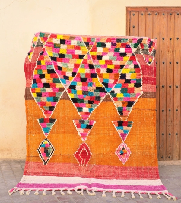 Tapis Berbère Marocain artisanal aux couleurs vives