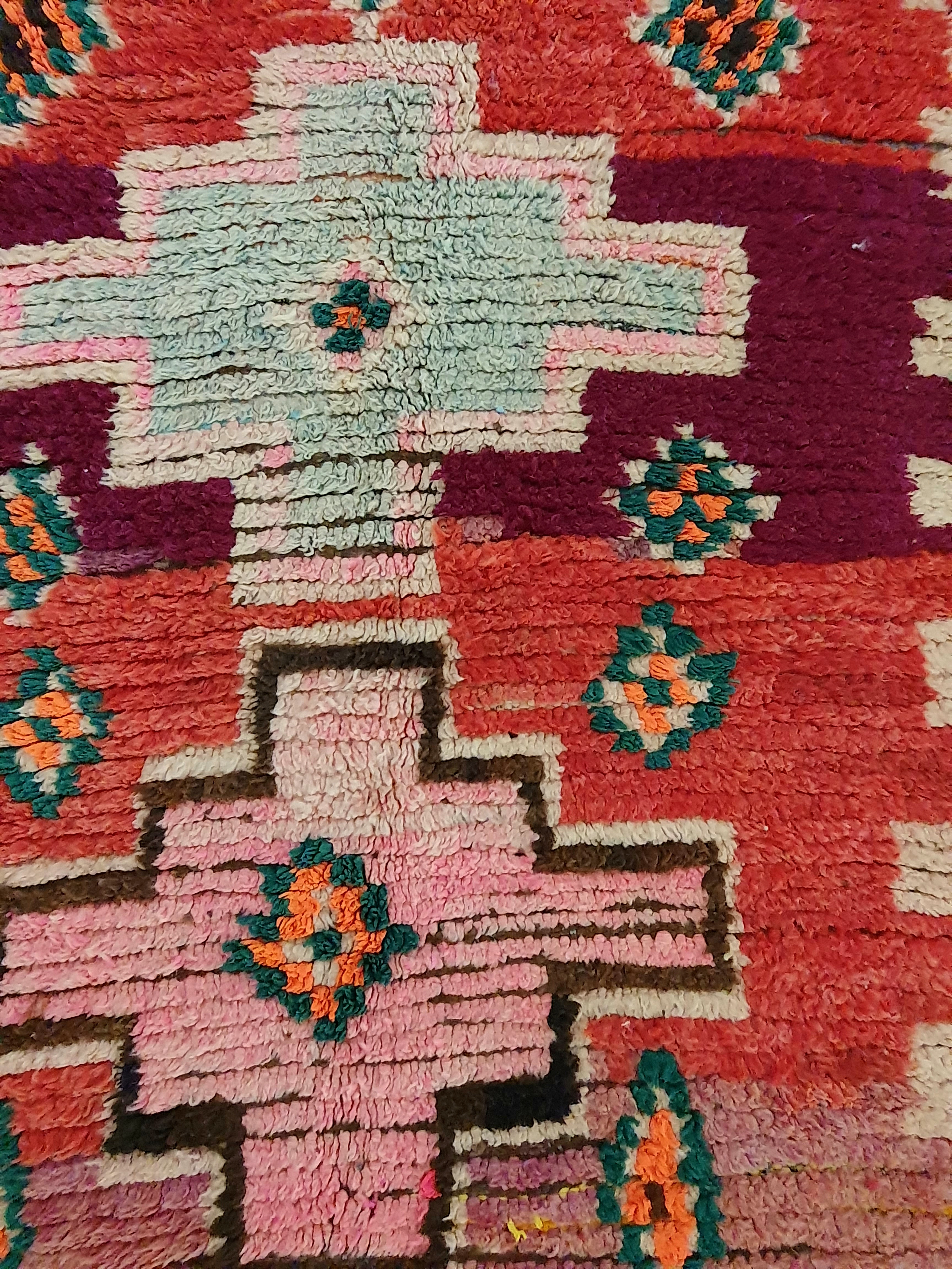 Tapis ancien chiné au Maroc 100% pure laine