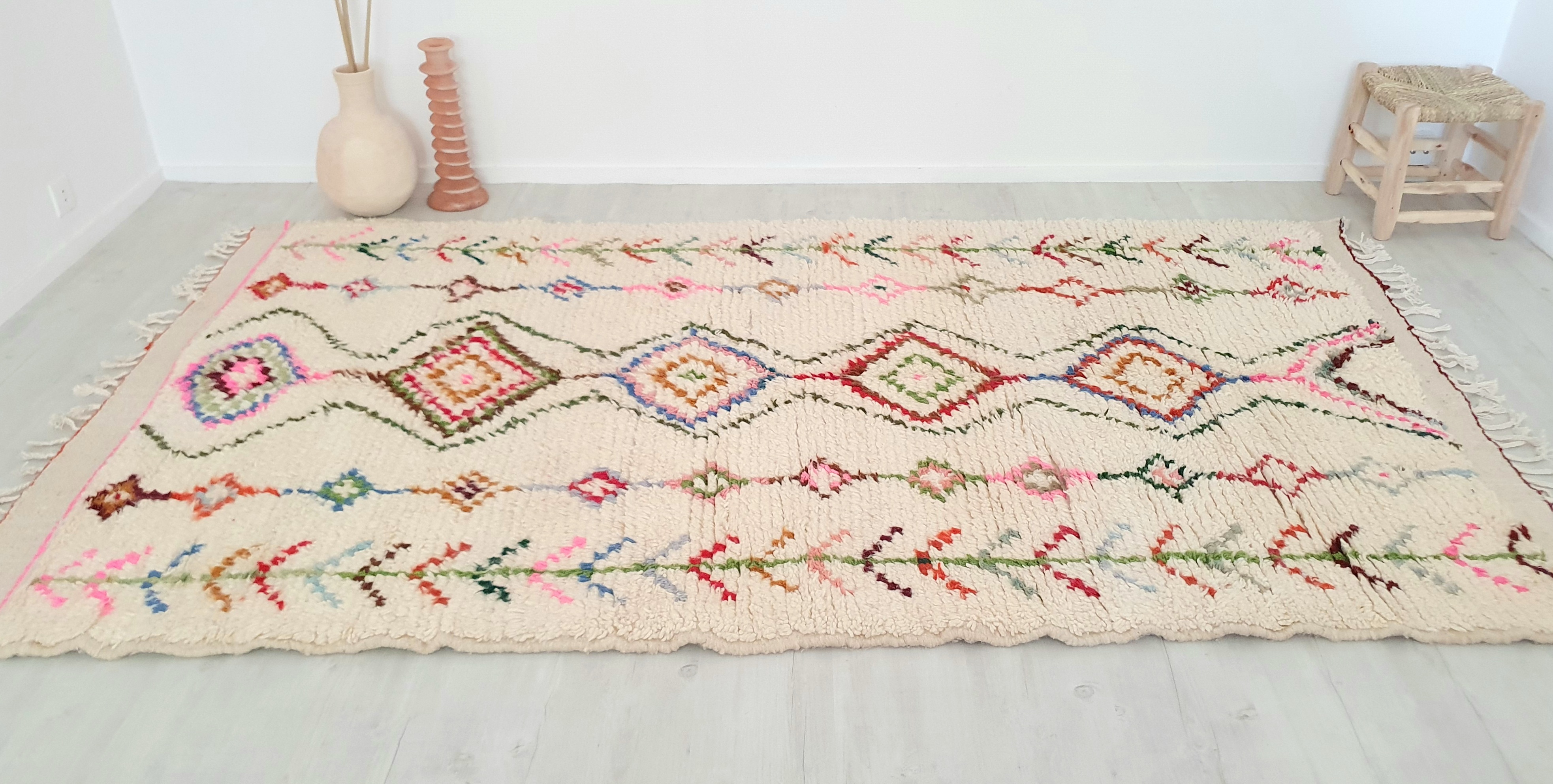 Authentic berber moroccan wool rug