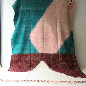 Tapis berbère en pure laine de mouton color block
