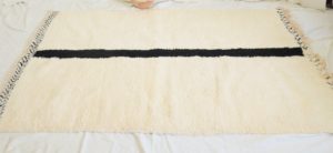 authentic Berber Moroccan black and white wool rug