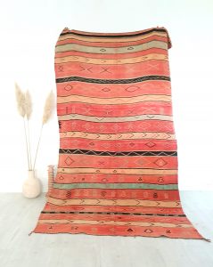 Tapis berbere Kilim vintage 100% pure laine fait main