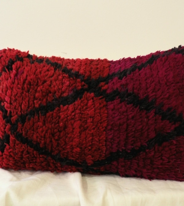 Coussin Berbère Marocain fait main à partir d'un tapis ancien