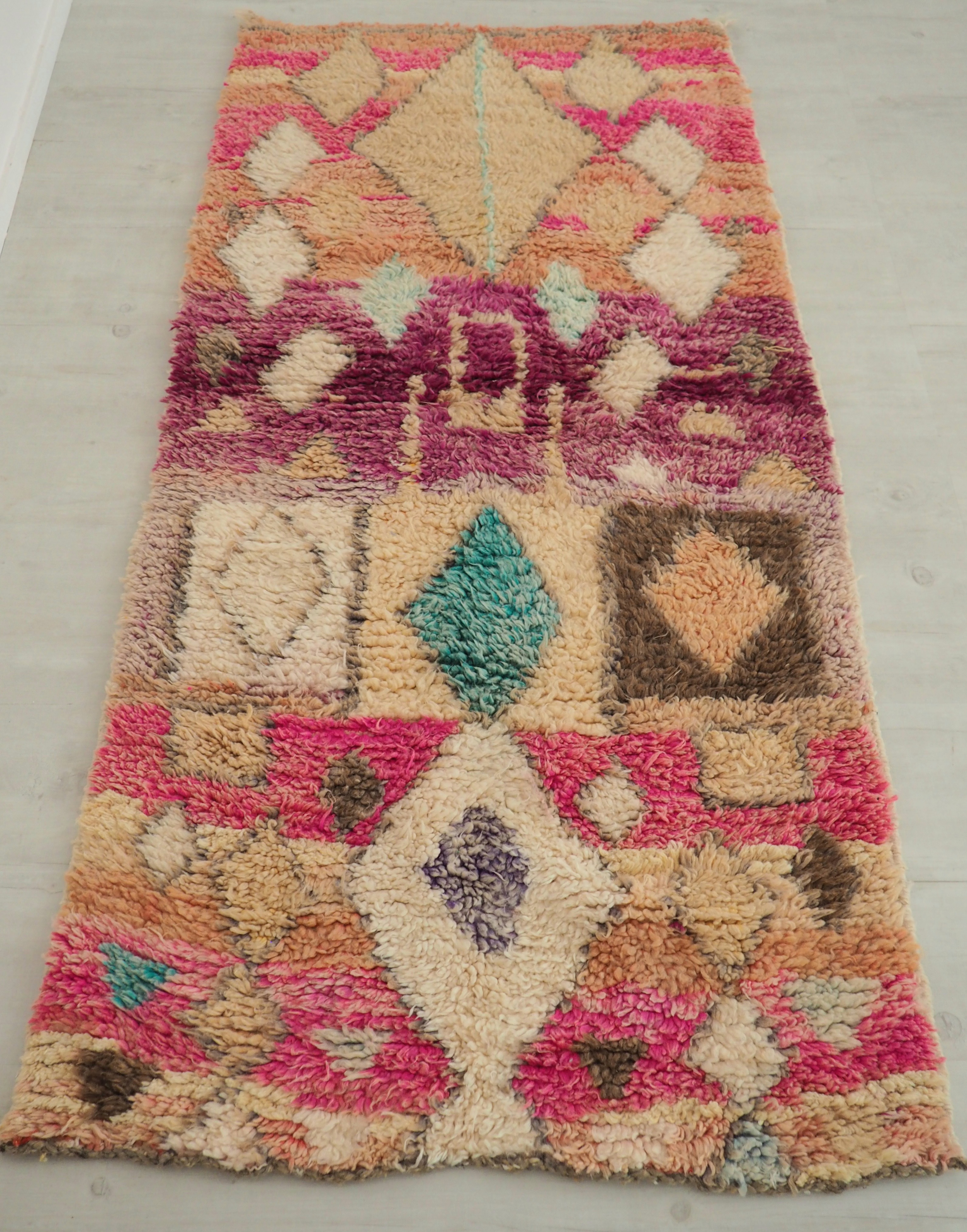 Authentic berber Moroccan vintage pink carpet