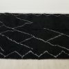 Authentic Handmade berber Moroccan black wool rug