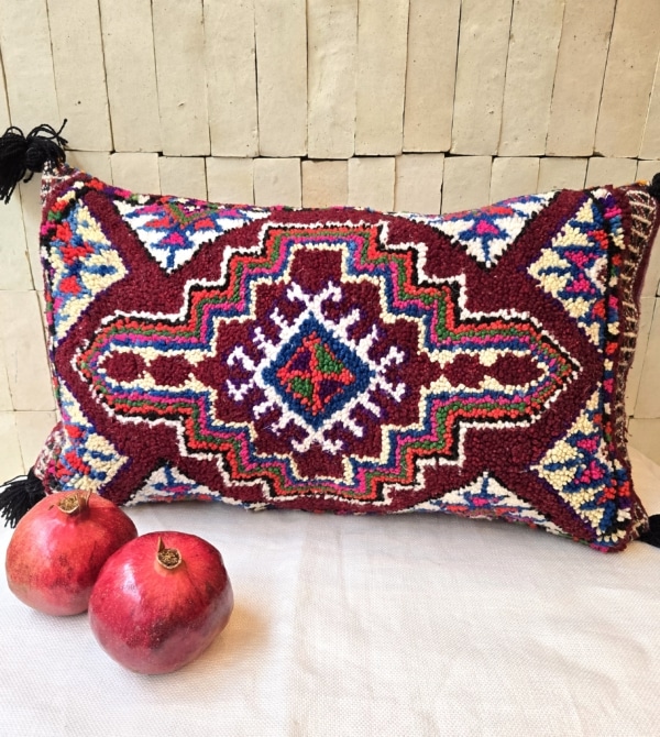Coussin Berbère Algérien vintage très coloré