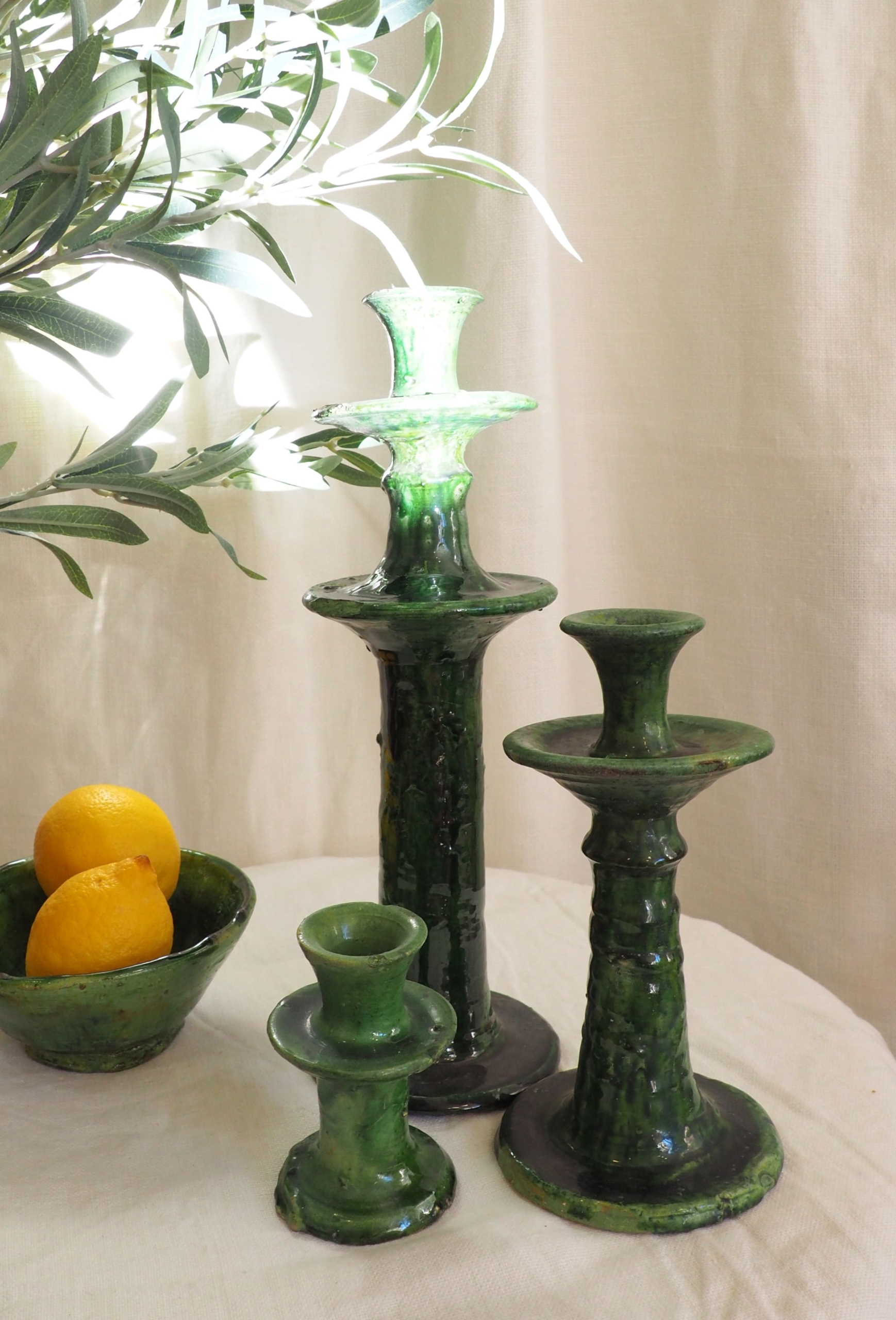 Poteries et céramiques Marocaines de Tamegroute émaillées vertes