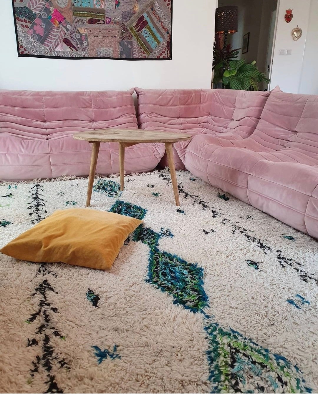 Tapis Berbère coloré en pure laine