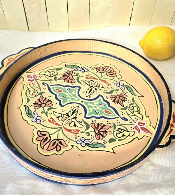 Plateau Marocain rond Zouaq réalisé à la main