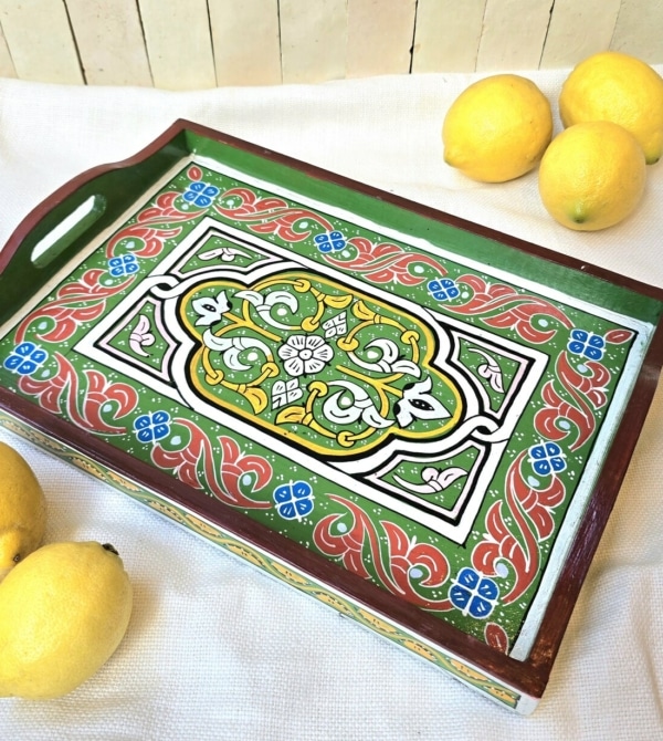Plateau Marocain Zouaq coloré réalisé à la main idéal pour thé café
