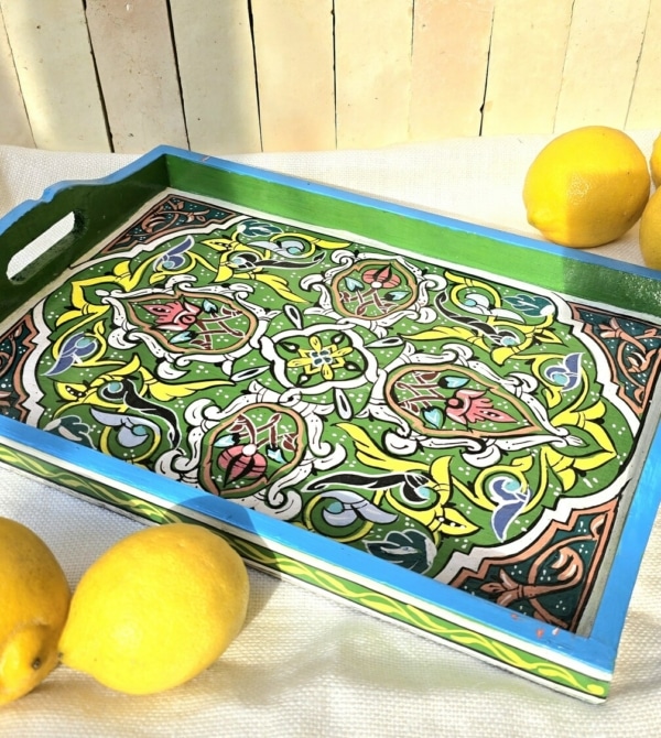 Plateau Marocain Zouaq coloré réalisé à la main idéal pour thé café