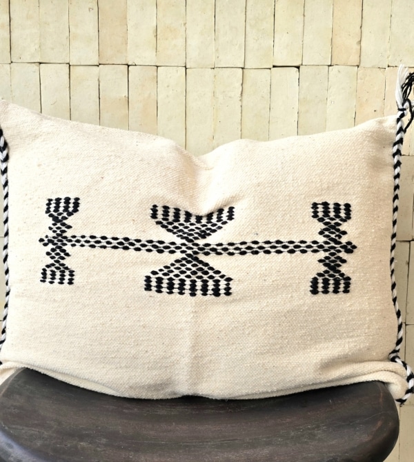 Grande housse de coussin tissée main en laine à Tlemcen